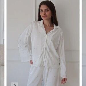 Waverles Emilia Pearly Pant Set in Dove